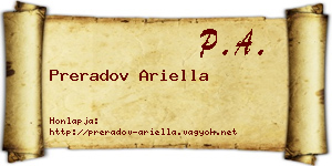 Preradov Ariella névjegykártya